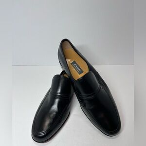 Bally men’s black leather slip on loafers made in Switzerland new 8.5 Sligo NWOT